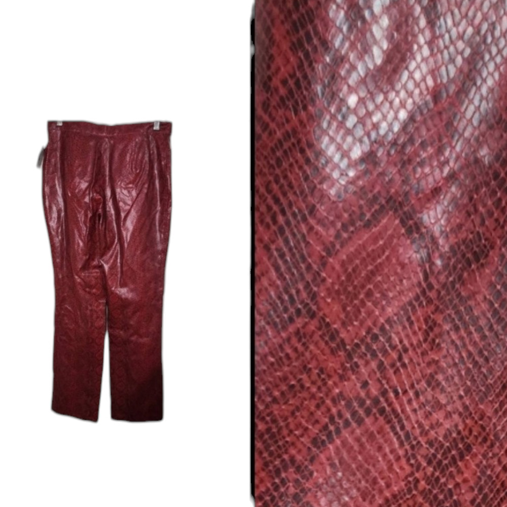 Y2K dead stock new snake print pants vintage vegan leather size 7